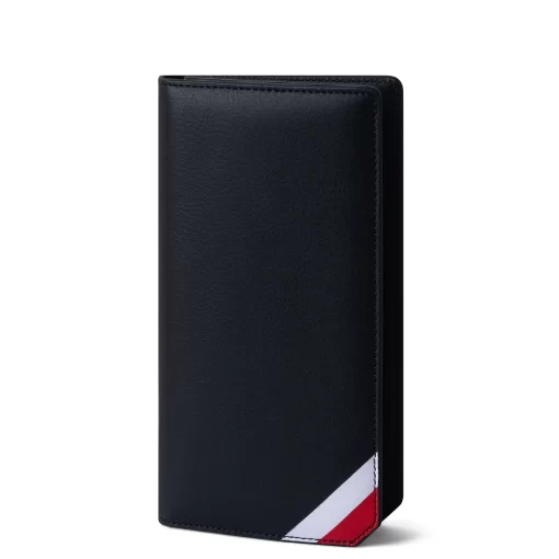 4CN05CJ Personalized Long Handheld Folding Wallet Made Of Cowhide - Crown L - Black