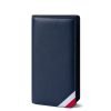 4CN05CJ Personalized Long Handheld Folding Wallet Made Of Cowhide - Crown L - Navy Blue