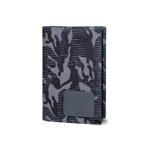 4CQ01CJ Personalized Passport Wallet - Fabric and Leather - SOWER P - Gray Camou