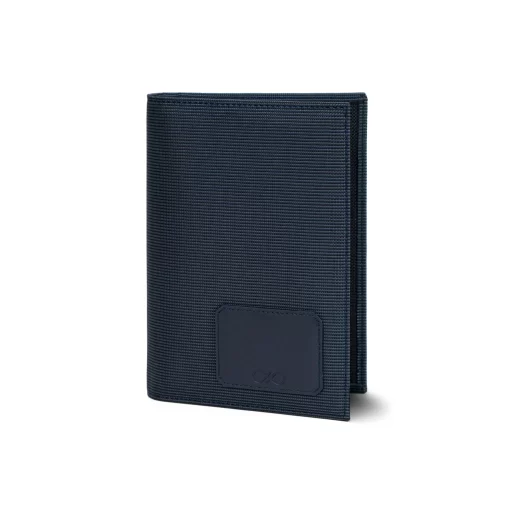 4CQ01CJ Personalized Passport Wallet - Fabric and Leather - SOWER P - Navy Blue