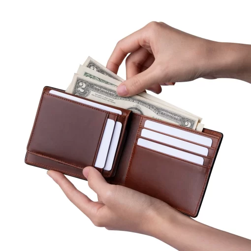 4CP05CJ PI - Personality Three-Fold Men's Wallet - Leather Pull Up