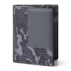 4CN02CJ Personalized Leather And Fabric 3-Fold Vertical Wallet - Leader T - Gray Camou
