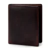 4CP10CJ Personalized Classic Vertical Waxed Leather Wallet - Rustic-V
