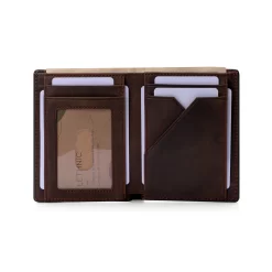 Alternative view of Personalized Classic Vertical Waxed Leather Wallet - Rustic-V