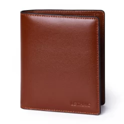 4CM02CJ Personalized Vertical Wallet For Men Meron-V Dark Brown