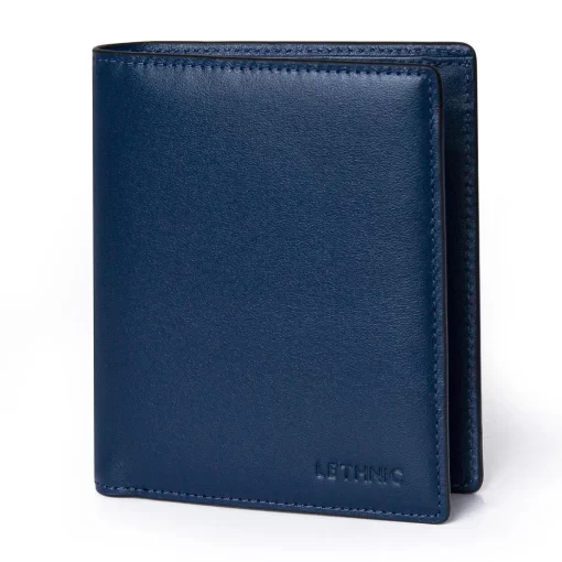 4CM02CJ Personalized Vertical Wallet For Men Meron-V Navy Blue