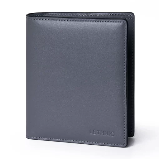 4CM02CJ Personalized Vertical Wallet For Men Meron-V Grey