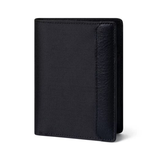 4CO04CJ Personalized Vertical Wallet Made Of Leather And Compact Fabric For Men - Nemo - Black