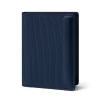 4CO04CJ Personalized Vertical Wallet Made Of Leather And Compact Fabric For Men - Nemo - Navy Blue