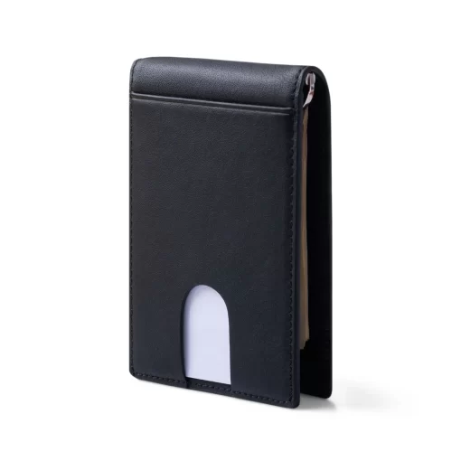 4CP04CJ Personalized Money Clip Wallet, Compact Card Holder - Money Clip Series 02 - HOPEN Smooth - Black