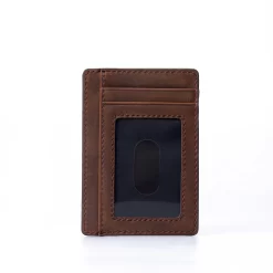 Alternative view of Personalized Compact Waxed Leather Card Wallet - Slim 02