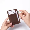 4CP12CJ Personalized Compact Waxed Leather Card Wallet - Slim 02