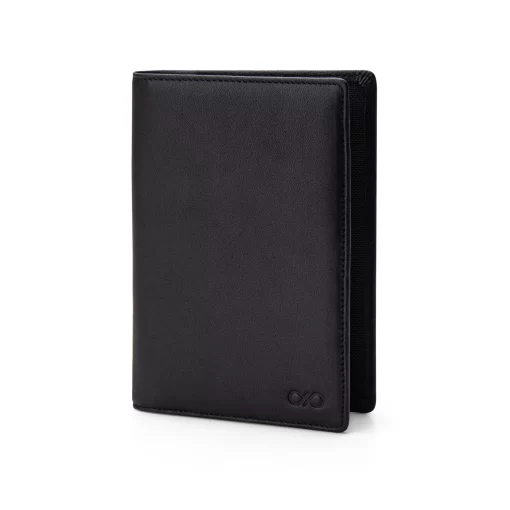 4CQ02CJ Personalized Basic Passport Wallet - Black