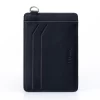 4CP11CJ Personalized Mini Employee Card Wallet, Super Thin, Compact - Lethnic Slim D - Black