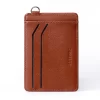 4CP11CJ Personalized Mini Employee Card Wallet, Super Thin, Compact - Lethnic Slim D - Brown