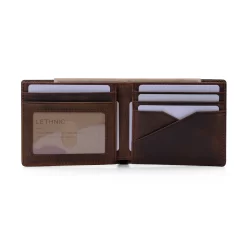 Alternative view of Personalized Classic Horizontal Waxed Leather Wallet - Rustic-H