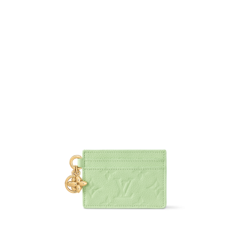 LV Charms Card Holder Monogram Empreinte Leather - Spring Green