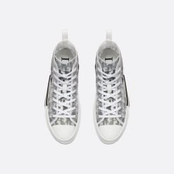 Alternative view of B23 High-Top Sneaker White And Black Dior Oblique Canvas