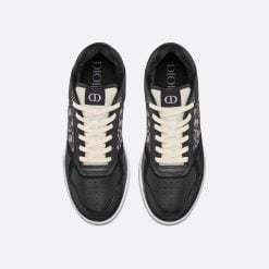 Alternative view of B27 Low-Top Sneaker Black Smooth Calfskin With Beige And Black Dior Oblique Jacquard