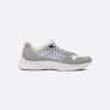 B25 Runner Sneaker Gray Suede And White Technical Mesh With Blue And White Dior Oblique Canvas - 3SN283ZMI_H865