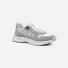 B25 Runner Sneaker Gray Suede And White Technical Mesh With Blue And White Dior Oblique Canvas - 3SN283ZMI_H865