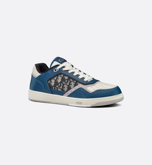 B27 Low-Top Sneaker Blue, Cream And Dior Gray Smooth Calfskin with Beige And Black Dior Oblique Jacquard - 3SN272ZIR_H568