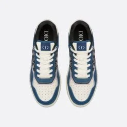 Alternative view of B27 Low-Top Sneaker Blue, Cream And Dior Gray Smooth Calfskin with Beige And Black Dior Oblique Jacquard