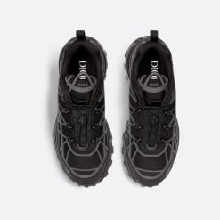 Alternative view of B31 Runner Sneaker Black Technical Mesh And Anthracite Gray Rubber With Warped Cannage Motif