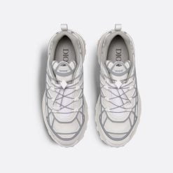 Alternative view of B31 Runner Sneaker White Technical Mesh And Gray Rubber With Warped Cannage Motif