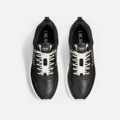Alternative view of B25 Runner Sneaker Black Smooth Calfskin And Beige And Black Dior Oblique Jacquard