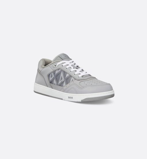 B27 Low-Top Sneaker Dior Gray Smooth Calfskin And CD Diamond Canvas - 3SN272ZPP_H868