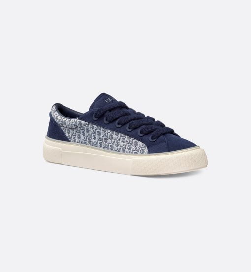 B33 Sneaker Navy Blue Dior Oblique Jacquard And Suede - 3SN303ZWN_H559