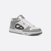 B57 Mid-Top Sneaker Gray And White Smooth Calfskin With Beige And Black Dior Oblique Jacquard - 3SH141ZXU_H860