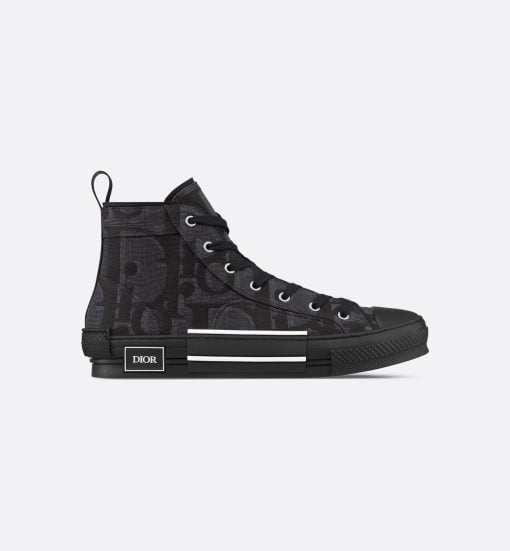 B23 High-Top Sneaker Black Maxi Dior Oblique Jacquard - 3SH126ZXX_H969