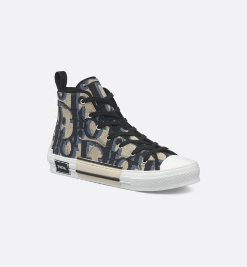 B23 High-Top Sneaker Beige And Black Maxi Dior Oblique Jacquard - 3SH126ZXX_H961