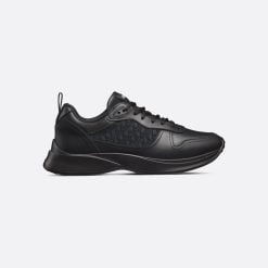 B25 Runner Sneaker Black Smooth Calfskin And Dior Oblique Jacquard - 3SN299ZIR_H900