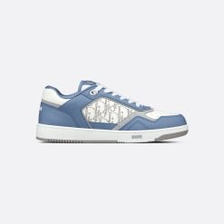 B27 Low-Top Sneaker Blue and White Smooth Calfskin With White Dior Oblique Galaxy Leather - 3SN272ZIJ_H580