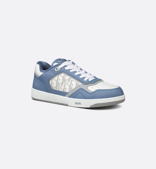 B27 Low-Top Sneaker Blue and White Smooth Calfskin With White Dior Oblique Galaxy Leather - 3SN272ZIJ_H580