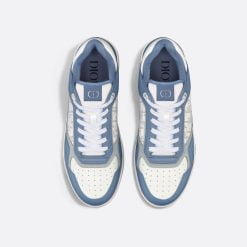 Alternative view of B27 Low-Top Sneaker Blue and White Smooth Calfskin With White Dior Oblique Galaxy Leather