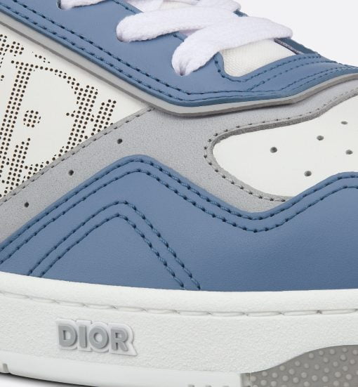 B27 Low-Top Sneaker Blue and White Smooth Calfskin With White Dior Oblique Galaxy Leather - 3SN272ZIJ_H580