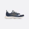 B25 Runner Sneaker Navy Blue And Cream Smooth Calfskin with Beige And Black Dior Oblique Jacquard - 3SN299ZIR_H561