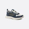 B25 Runner Sneaker Navy Blue And Cream Smooth Calfskin with Beige And Black Dior Oblique Jacquard - 3SN299ZIR_H561