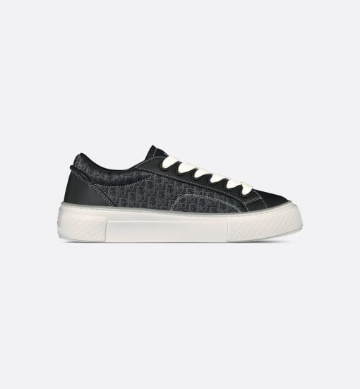 B33 Sneaker Black Smooth Calfskin And Dior Oblique Jacquard - 3SN303ZYS_H981