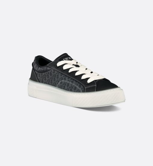 B33 Sneaker Black Smooth Calfskin And Dior Oblique Jacquard - 3SN303ZYS_H981