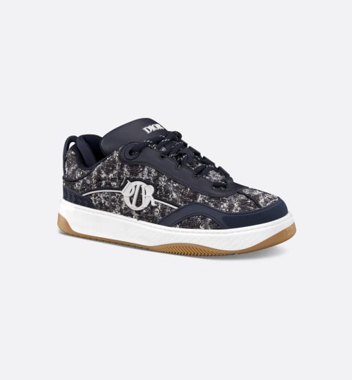 B9S Skater Sneaker Limited And Numbered Edition, Navy Blue Cannage Cotton Tweed - 3SN307ZZX_H559