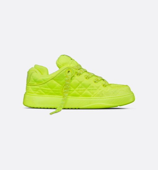 B9S Skater Sneaker Limited And Numbered Edition, Fluorescent Yellow Cannage Kumo Satin - 3SN288ZAK_H205