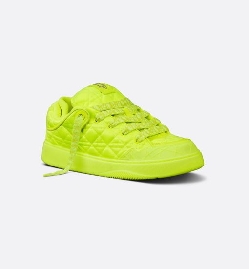 B9S Skater Sneaker Limited And Numbered Edition, Fluorescent Yellow Cannage Kumo Satin - 3SN288ZAK_H205