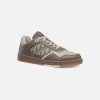 B27 Low-Top Sneaker Khaki And Beige Smooth Calfskin With Khaki Dior Oblique Jacquard - 3SN272ZIR_H611
