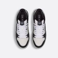 Alternative view of B57 Mid-Top Sneaker Black and White Smooth Calfskin With Beige And Black Dior Oblique Jacquard