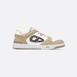 B57 Low-Top Sneaker Beige And White Smooth Calfskin With Beige And Black Dior Oblique Jacquard - 3SN318ZXU_H160